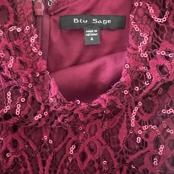 Blu Sage Burgundy Sequin gown - Picture 8 of 9